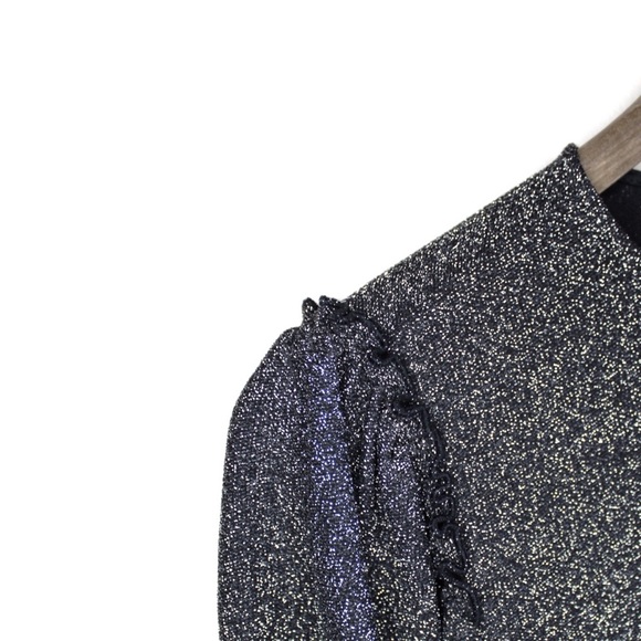 Express NWT Metallic Silver Kimono Sleeve Cropped Hem Top Medium - Picture 4 of 10